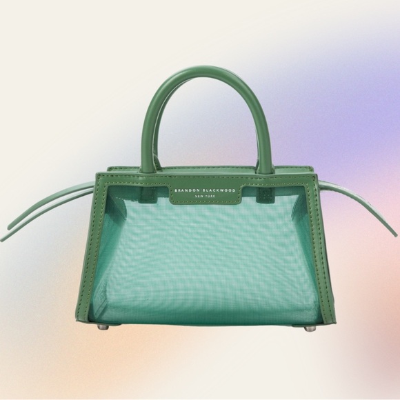 Brandon Blackwood— Arlen Bag in Green mesh and Vegan leather trim, New in Box - Picture 1 of 15